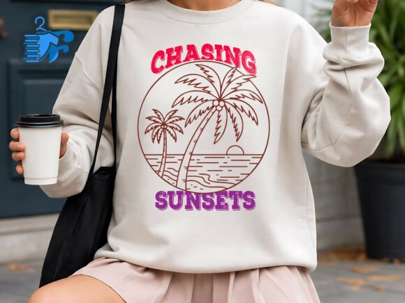 Chasing Sunsets Retro Beach T-Shirt