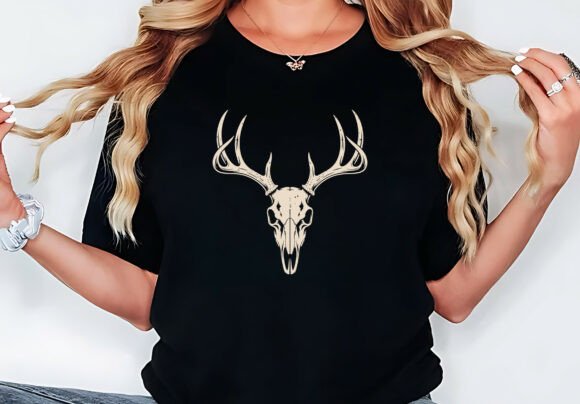 Deer Skull Retro Hunting T Shirt Design Review