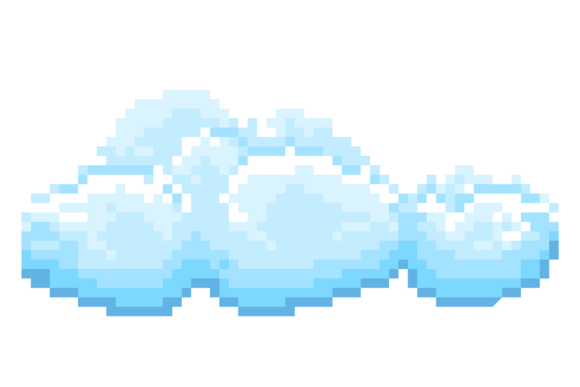 Pixel Cloud. Retro Videogame Sky Weather