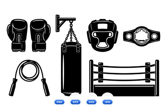 Retro Boxing Gear Clipart