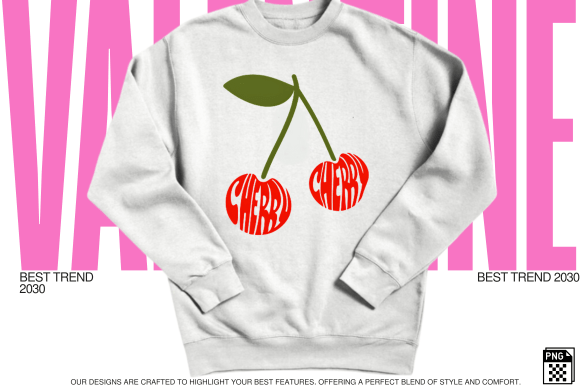 Retro Cherry Typography Design PNG Review