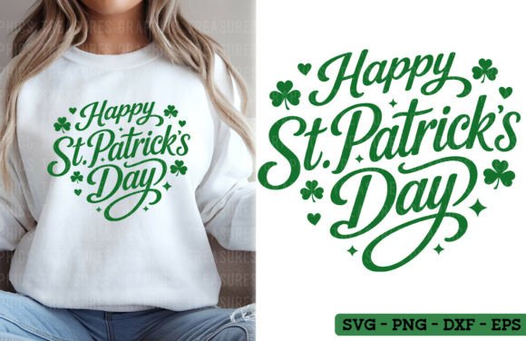 Retro Happy St Patrick s Day PNG Clover