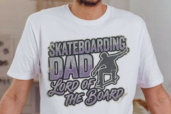 Retro Skateboarding DAD Sublimation PNG Review