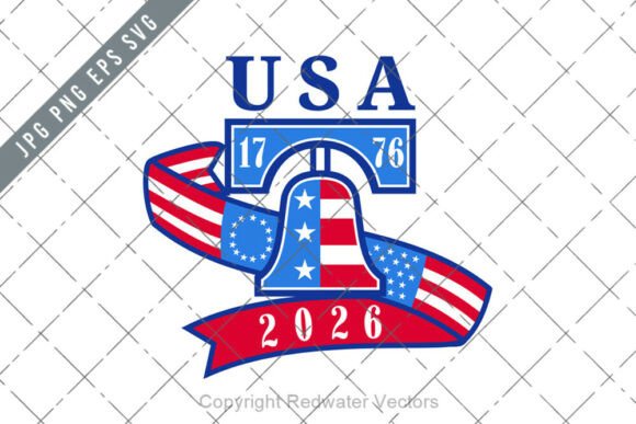 USA 250 Years Liberty Bell Logo Retro