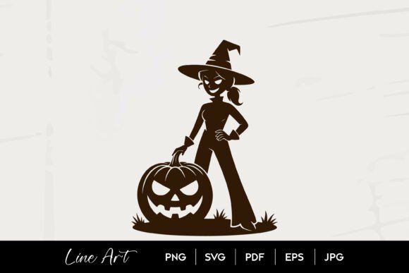 Witch Girl Pumpkin Halloween Silhouette Review